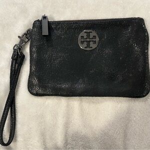 Tory Burch Black Leather Wristlet-LIKE NEW!!